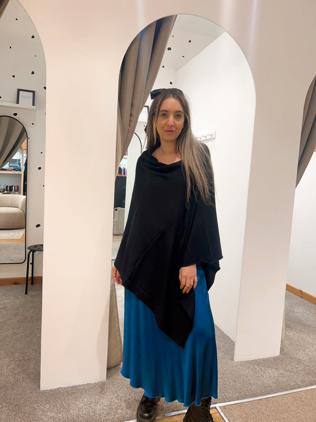 Black poncho top