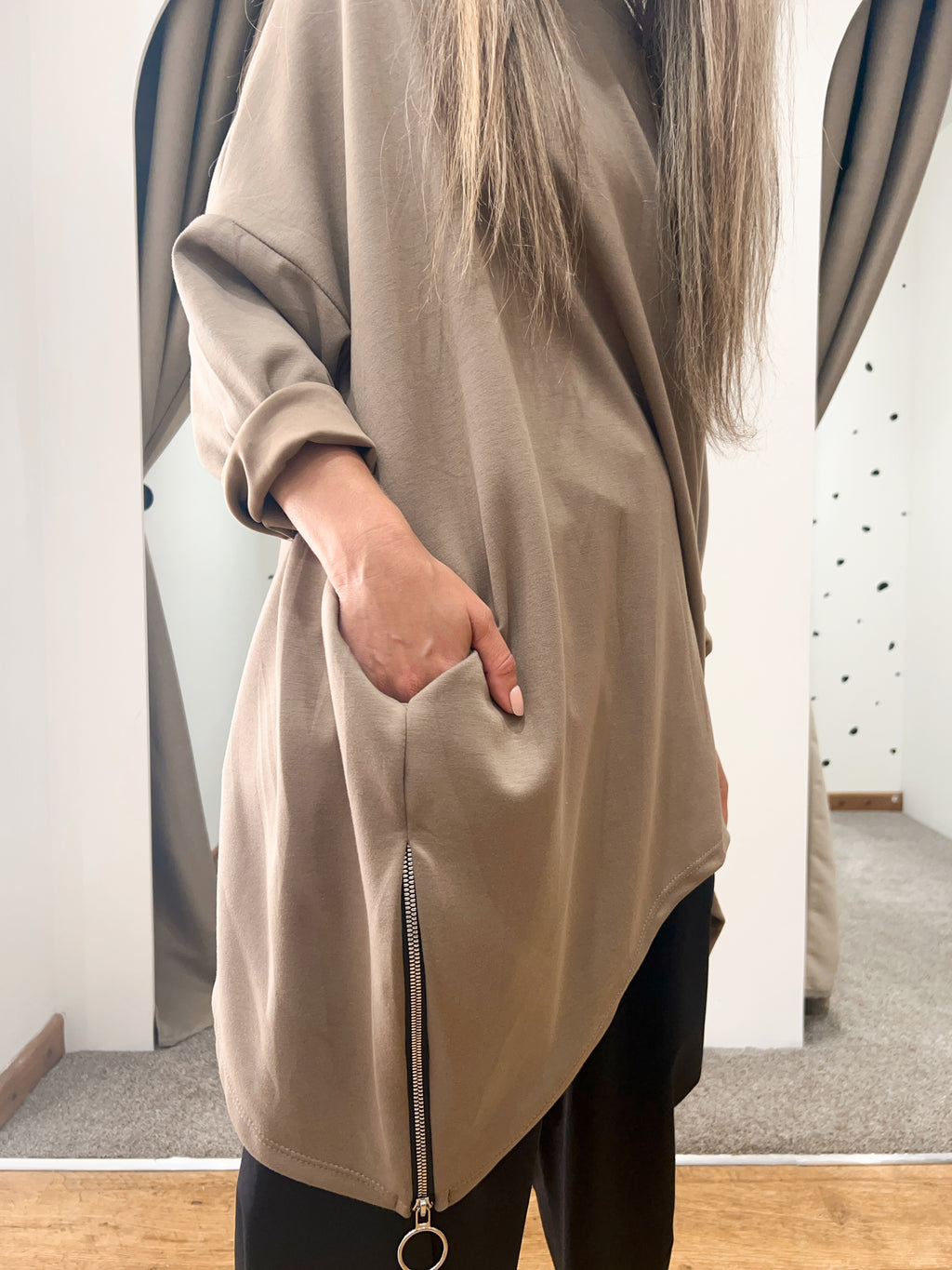 Oversized sweat mocha