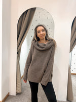 Off shoulder knit mocha