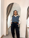 Barrel leg trousers black