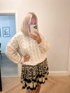 Cable knit jumper beige