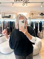 Cowl neck poncho top black