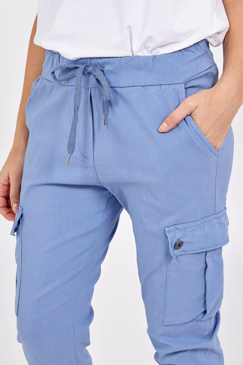 Magic cargo trousers cornflower blue