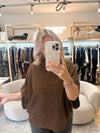 Cowl neck poncho top toffee
