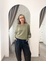 Batwing ribbed jumper khaki