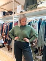 Batwing ribbed jumper khaki