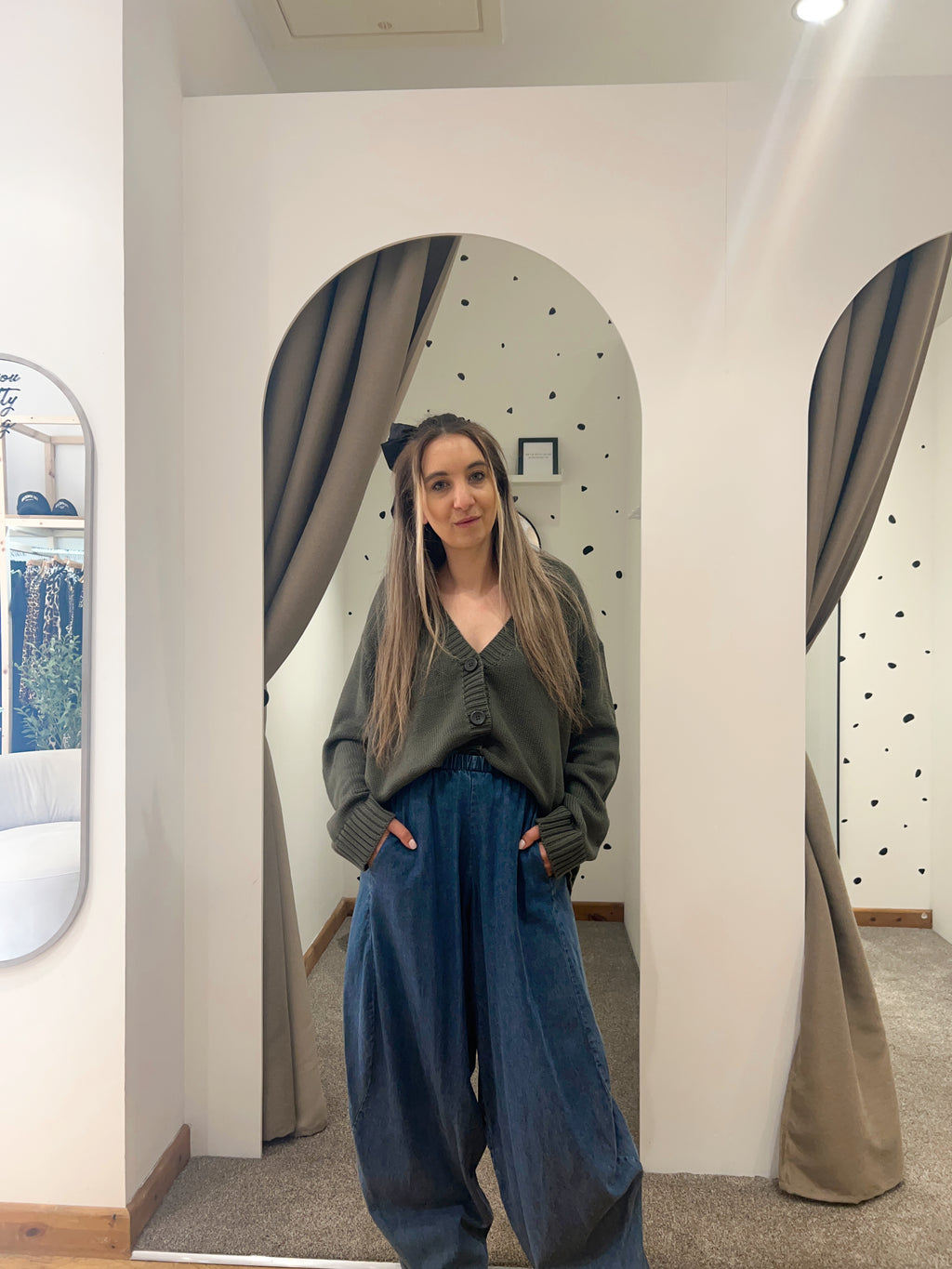 Denim balloon pant