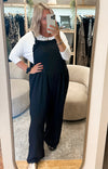 Crepe dungarees black