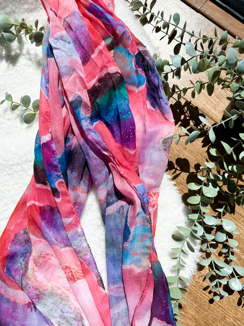 Summer scarf pink/purple