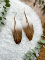 Gold feather earrings