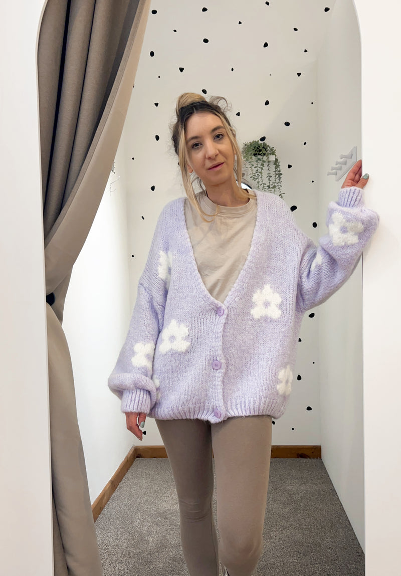 Flower cardigan lilac