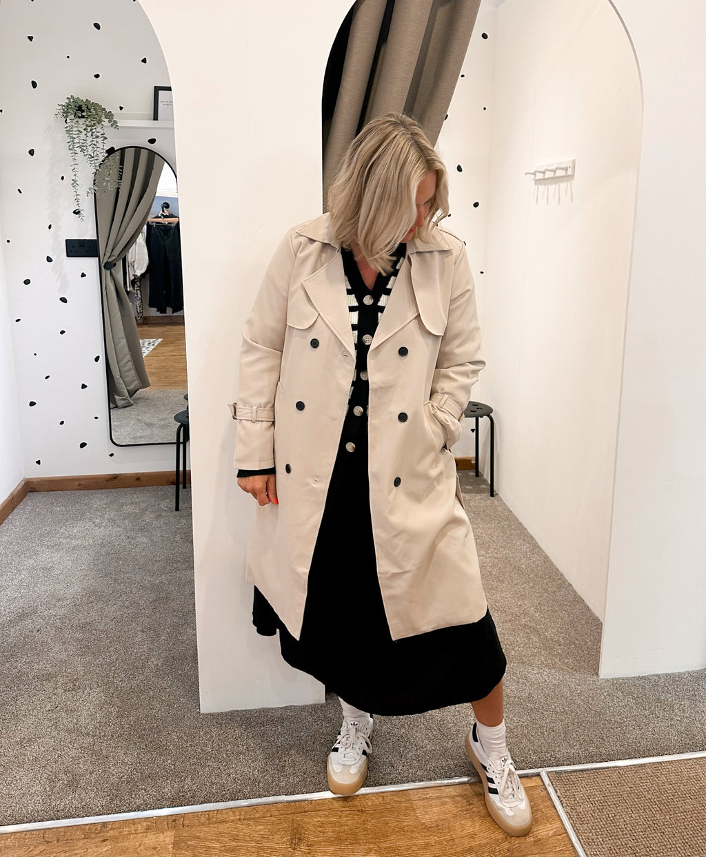 Belted trench coat beige