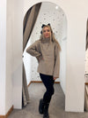 Rib roll neck jumper mink