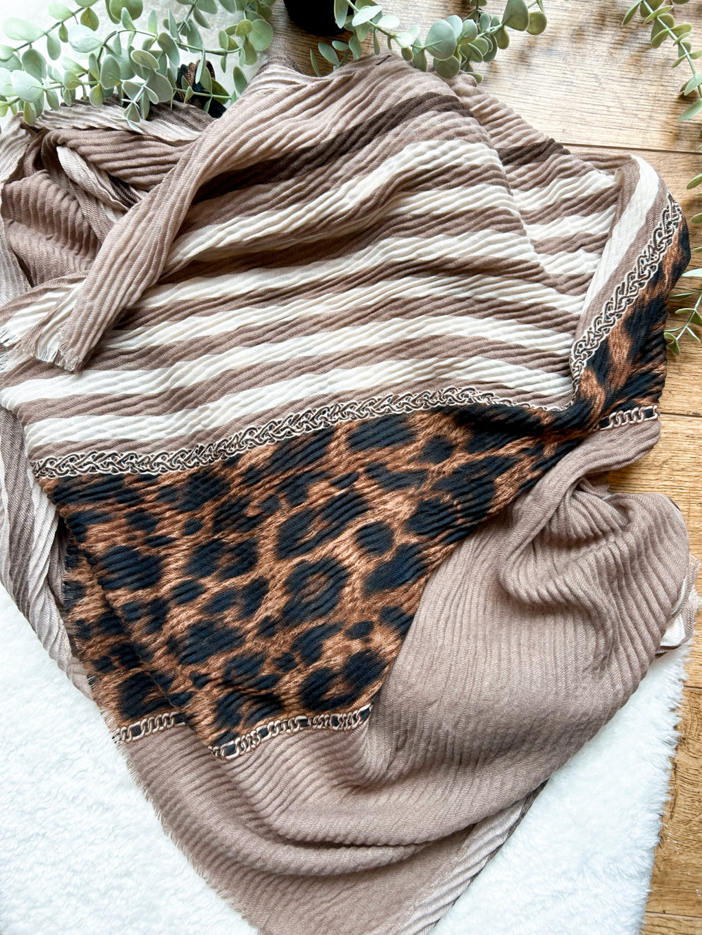 leopard/stripe scarf