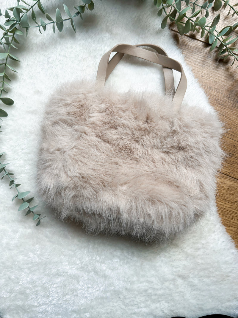 Fur bag beige