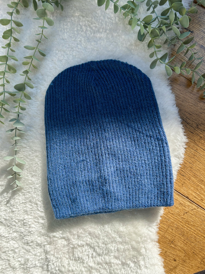 Super soft wool beanie blue