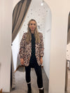 Leopard Ruched sleeve blazer