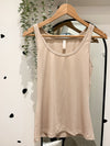 Ribbed vest top beige