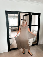 Tie dye parachute dress taupe