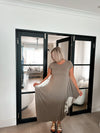Tie dye parachute dress taupe