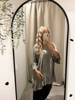 Crinkle frill hem blouse