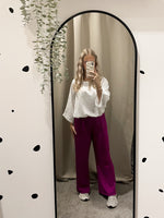 Ribbed trousers berry