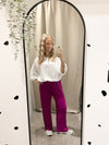 Ribbed trousers berry