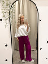 Ribbed trousers berry