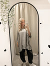 Crinkle frill hem blouse