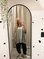 Crinkle frill hem blouse