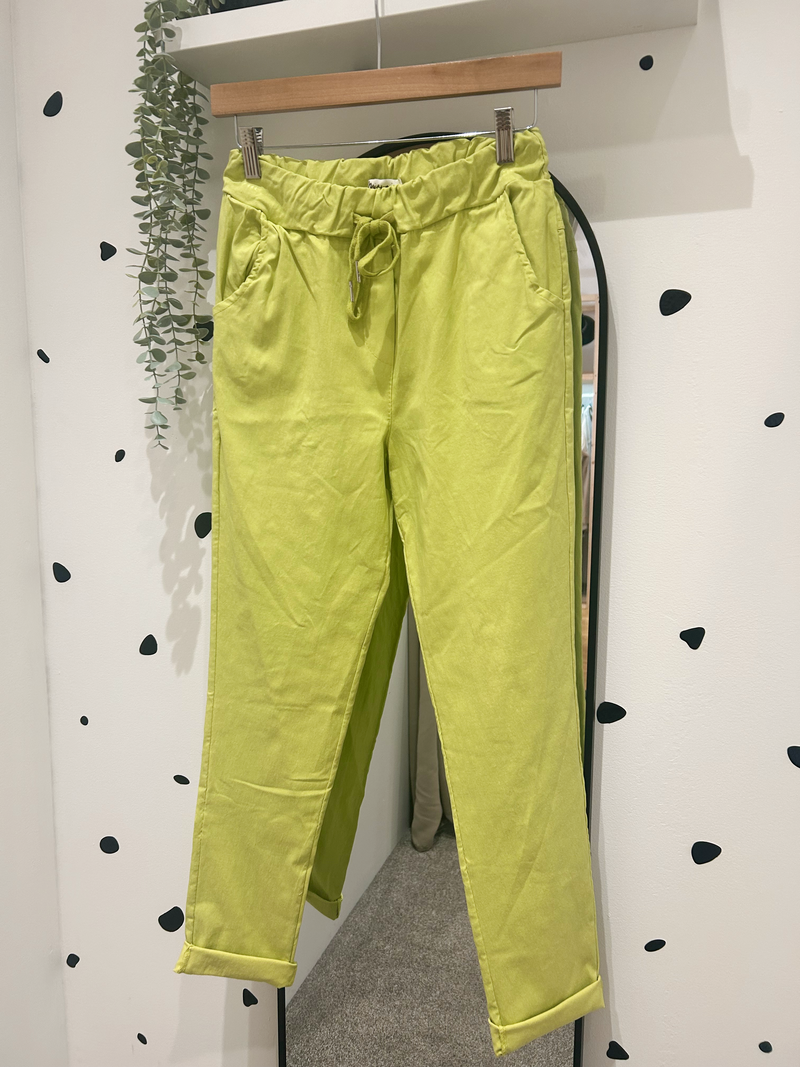 Lime magic trousers