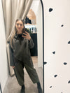 Asymmetric sweat khaki