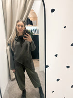 Asymmetric sweat khaki