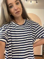 Striped tshirt dress Navy