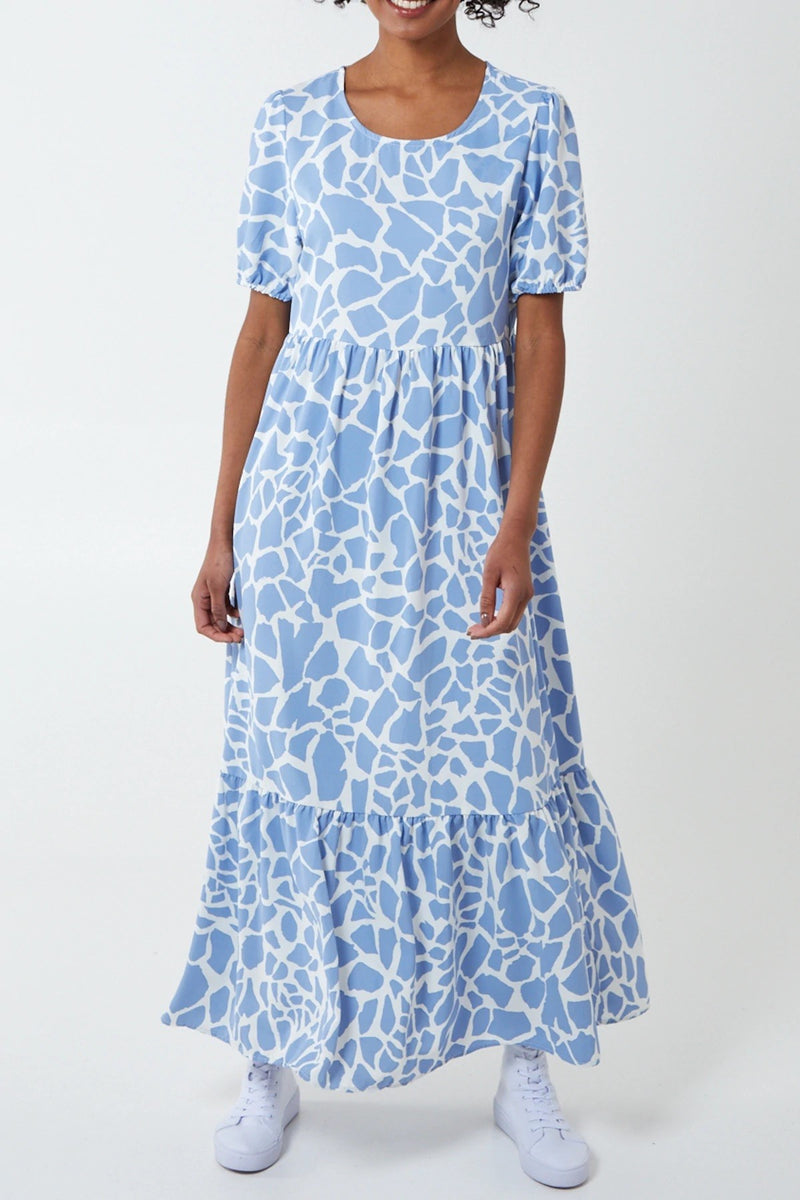 Short Sleeved giraffe print dress