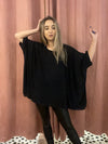 Holly black glitter batwing top