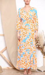 Suki leopard maxi dress orange