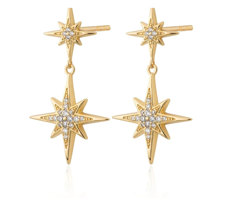 Scream pretty Art Deco star earrings