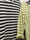 Striped jersey tunic lime