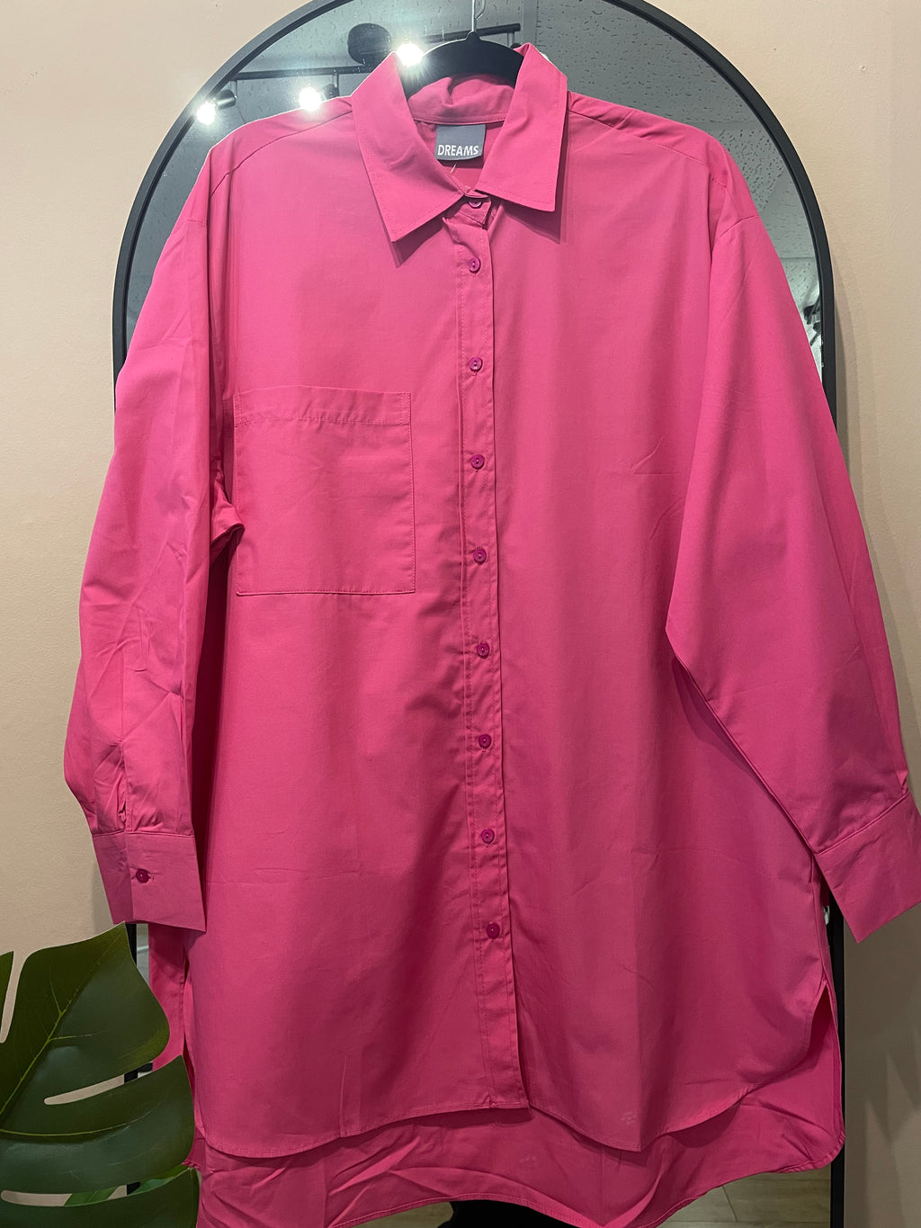 Poplin slouchy shirt pink