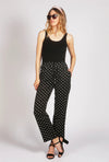 Polka dot straight leg trousers