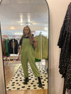 Green slouchy dungarees