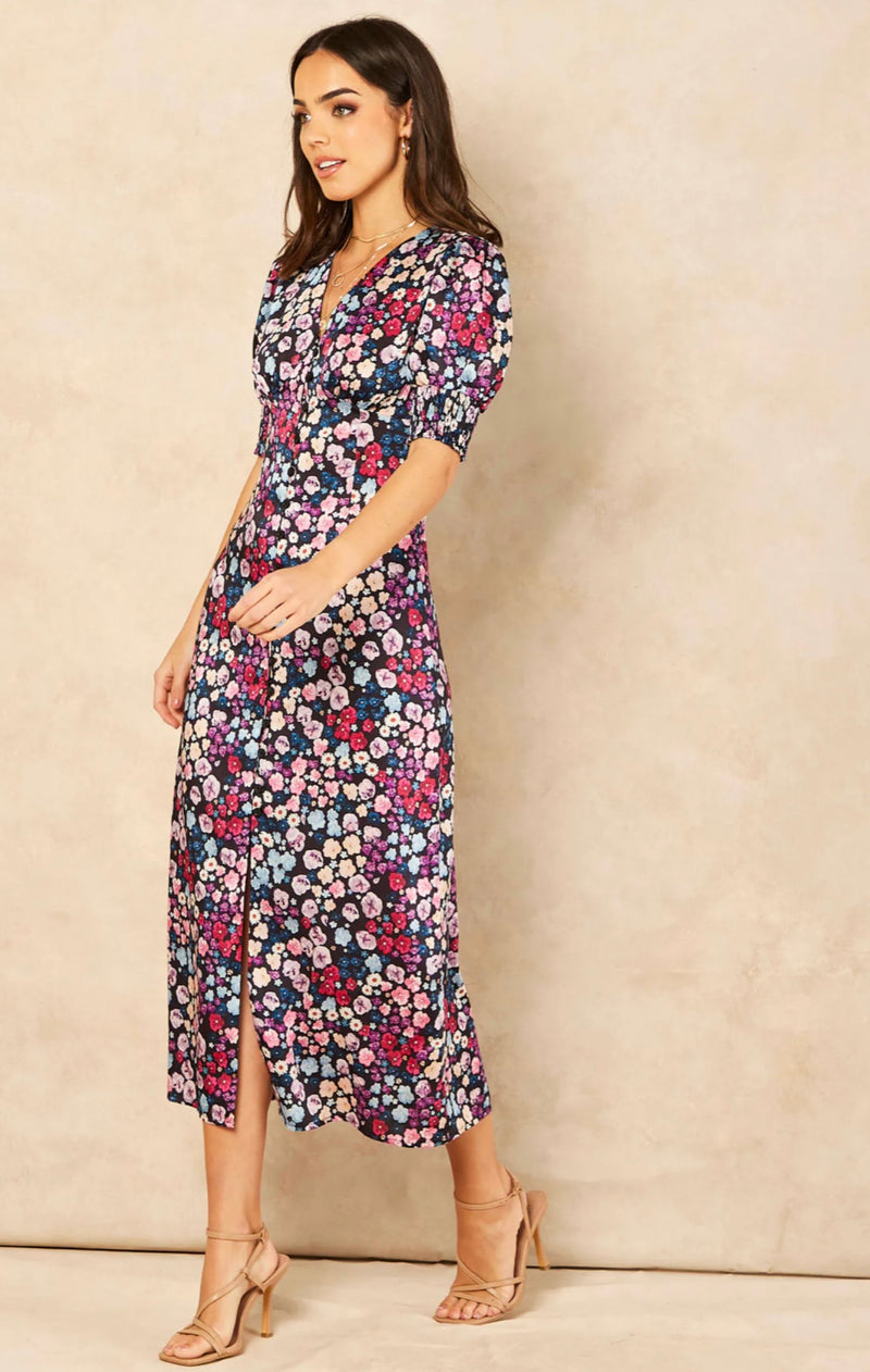 Floral midi with buttons