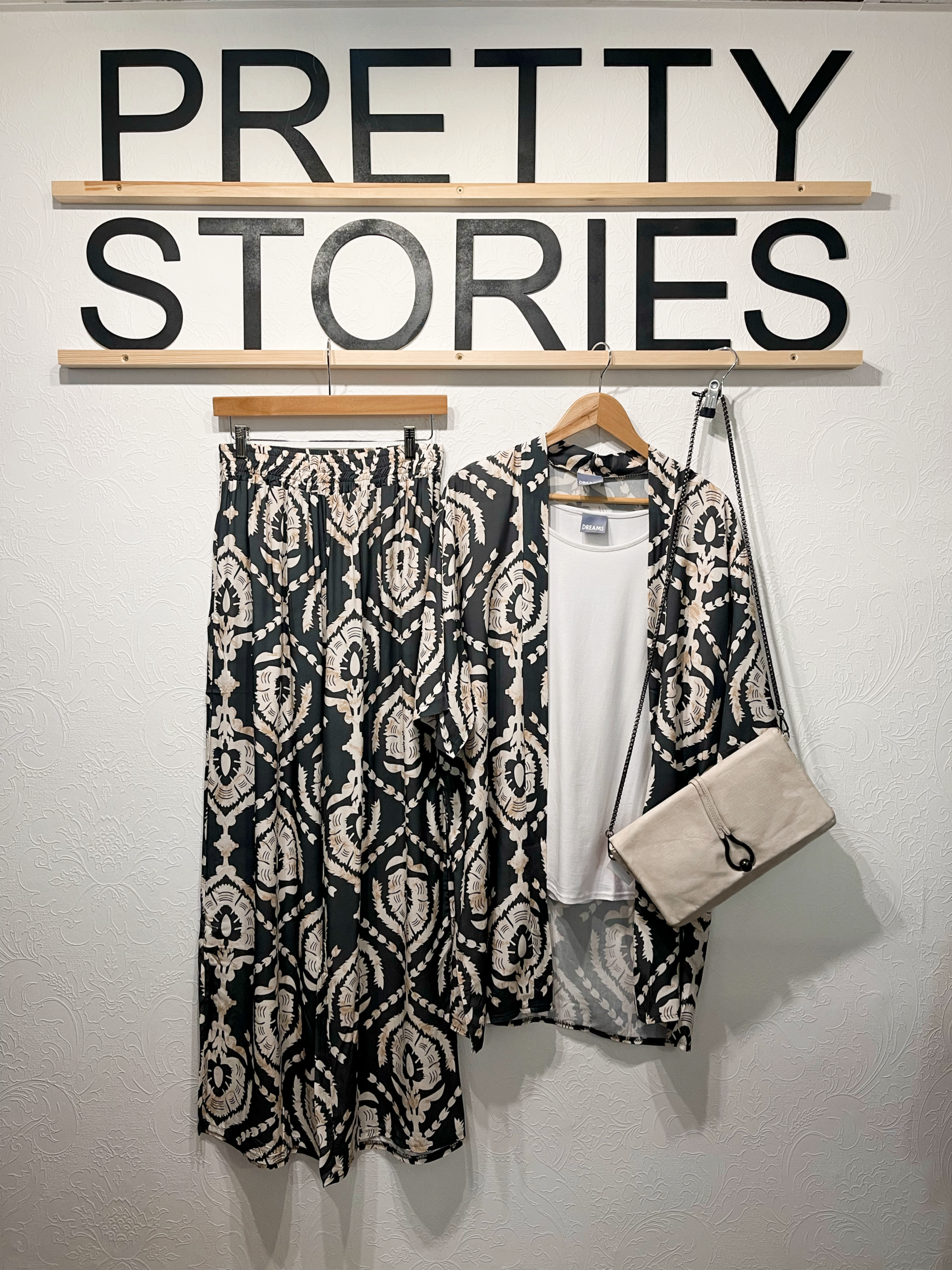 Baroque print wide leg trousers Pretty Stories