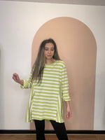 Striped jersey tunic lime